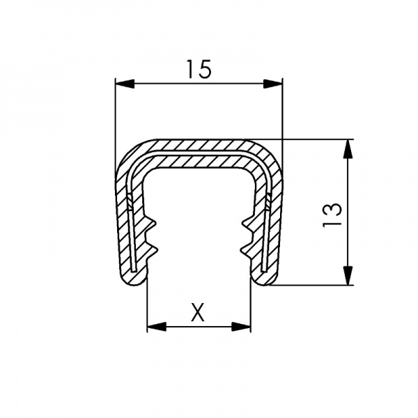 PVC-Kantenschutzprofil, Klemmbereich 10,0 mm, hellgrau